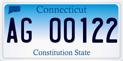 CT license plate AG00122