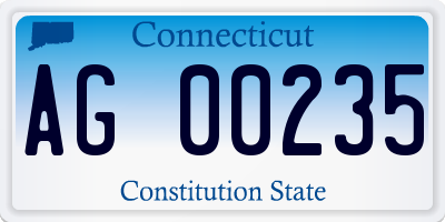 CT license plate AG00235