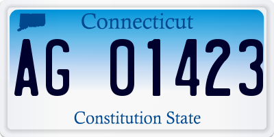 CT license plate AG01423