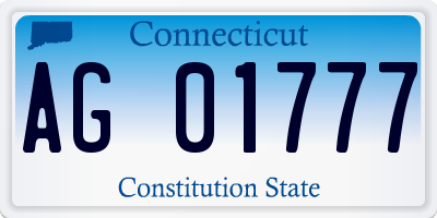 CT license plate AG01777