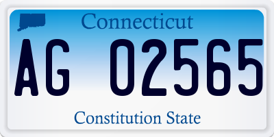 CT license plate AG02565