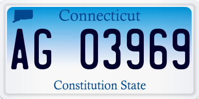 CT license plate AG03969