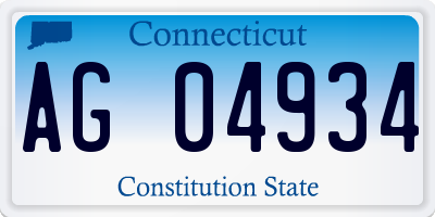 CT license plate AG04934