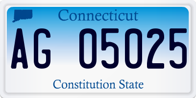 CT license plate AG05025