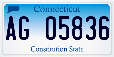 CT license plate AG05836