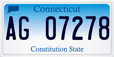 CT license plate AG07278