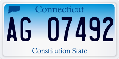 CT license plate AG07492