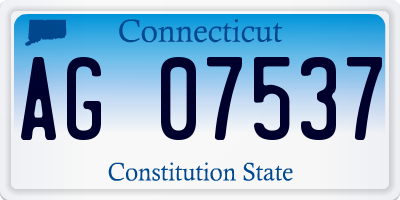 CT license plate AG07537