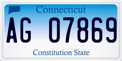 CT license plate AG07869