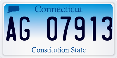 CT license plate AG07913