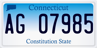 CT license plate AG07985