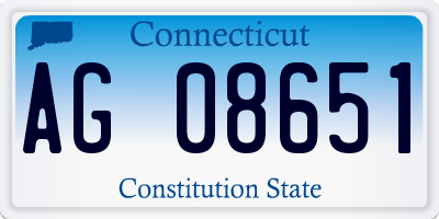 CT license plate AG08651