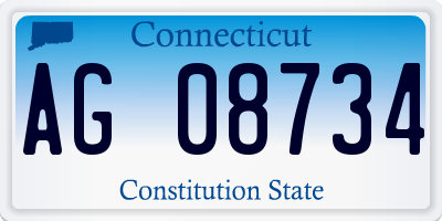 CT license plate AG08734