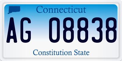 CT license plate AG08838