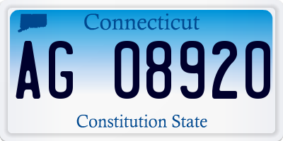 CT license plate AG08920