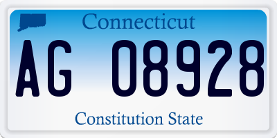 CT license plate AG08928