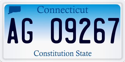 CT license plate AG09267