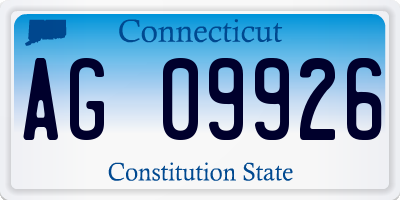 CT license plate AG09926