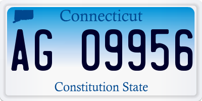 CT license plate AG09956