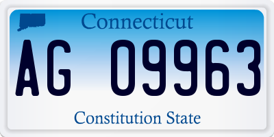 CT license plate AG09963