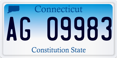 CT license plate AG09983