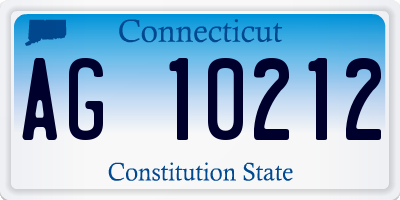 CT license plate AG10212