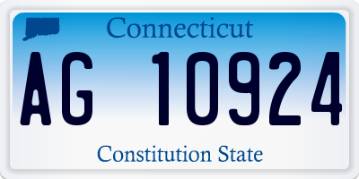 CT license plate AG10924
