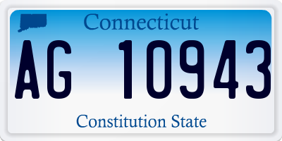 CT license plate AG10943