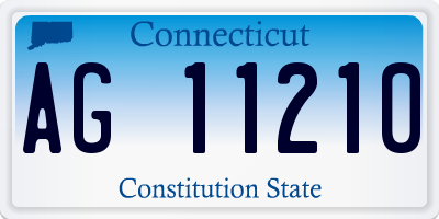 CT license plate AG11210