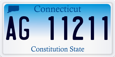 CT license plate AG11211
