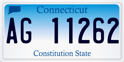 CT license plate AG11262