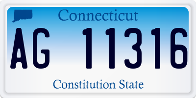 CT license plate AG11316