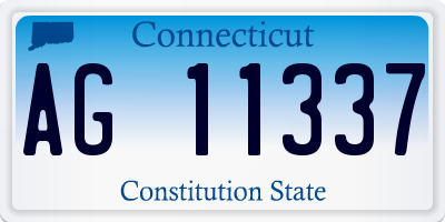 CT license plate AG11337