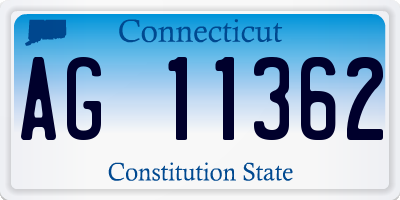 CT license plate AG11362