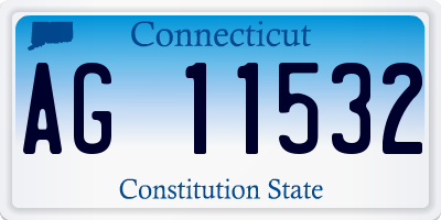 CT license plate AG11532