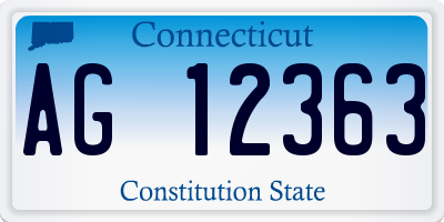 CT license plate AG12363