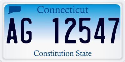 CT license plate AG12547