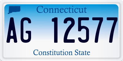 CT license plate AG12577
