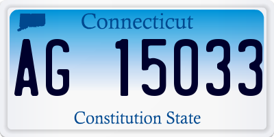 CT license plate AG15033