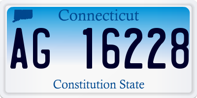 CT license plate AG16228