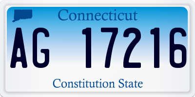 CT license plate AG17216