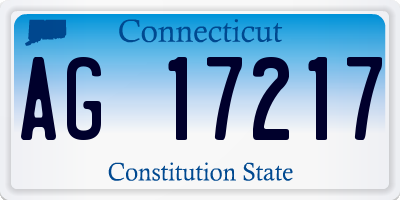 CT license plate AG17217