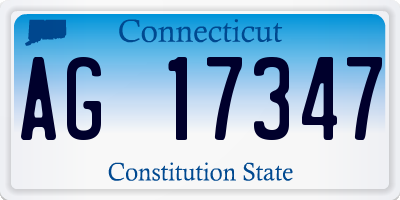 CT license plate AG17347