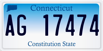 CT license plate AG17474