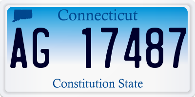 CT license plate AG17487