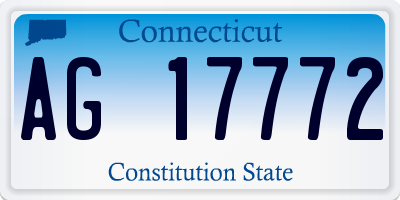 CT license plate AG17772