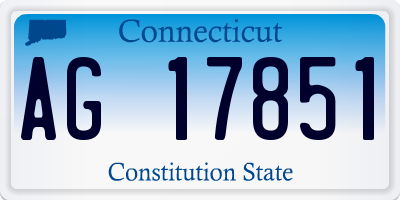 CT license plate AG17851