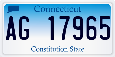 CT license plate AG17965