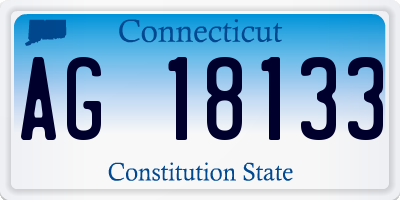 CT license plate AG18133