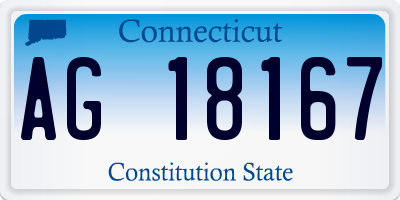 CT license plate AG18167